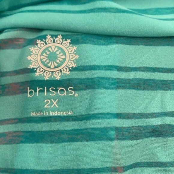 Brisas 2X Activewear Tops Womens 2X Stripes Short Sleeves - Picture 7 of 7